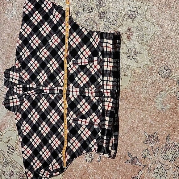 Liz Claiborne Active Plaid Fleece Button-Up Dolman Sleeve Poncho Cape Size XL - Picture 8 of 11